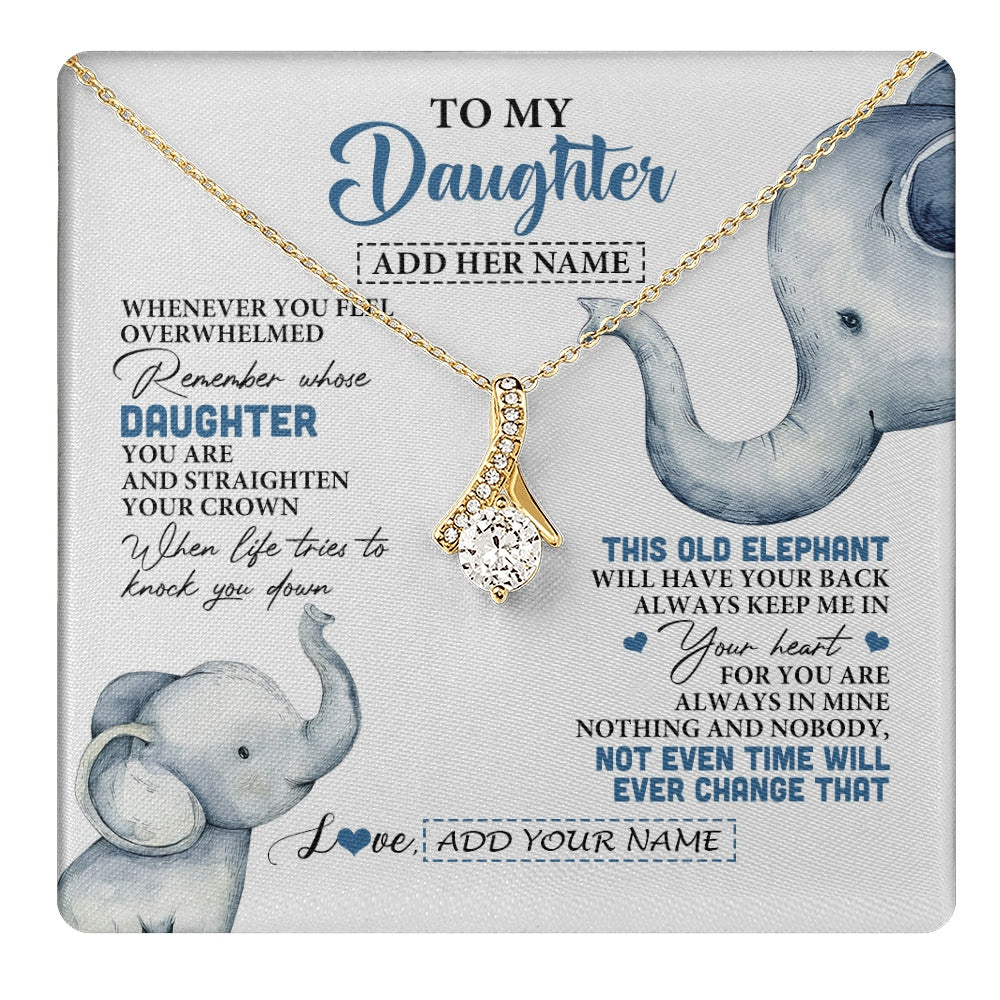 Alluring Beauty Necklace 18K Yellow Gold Finish | 1 | Personalized To My Daughter Gifts Necklace From Mom Dad Whenever Elephant Unique Birthday Gifts For Daughter Graduation Christmas Custom Gift Box Message Card | teecentury.myshopify