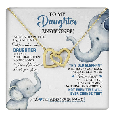 Interlocking Hearts Necklace 18K Yellow Gold Finish | 1 | Personalized To My Daughter Gifts Necklace From Mom Dad Whenever Elephant Unique Birthday Gifts For Daughter Graduation Christmas Custom Gift Box Message Card | teecentury.myshopify