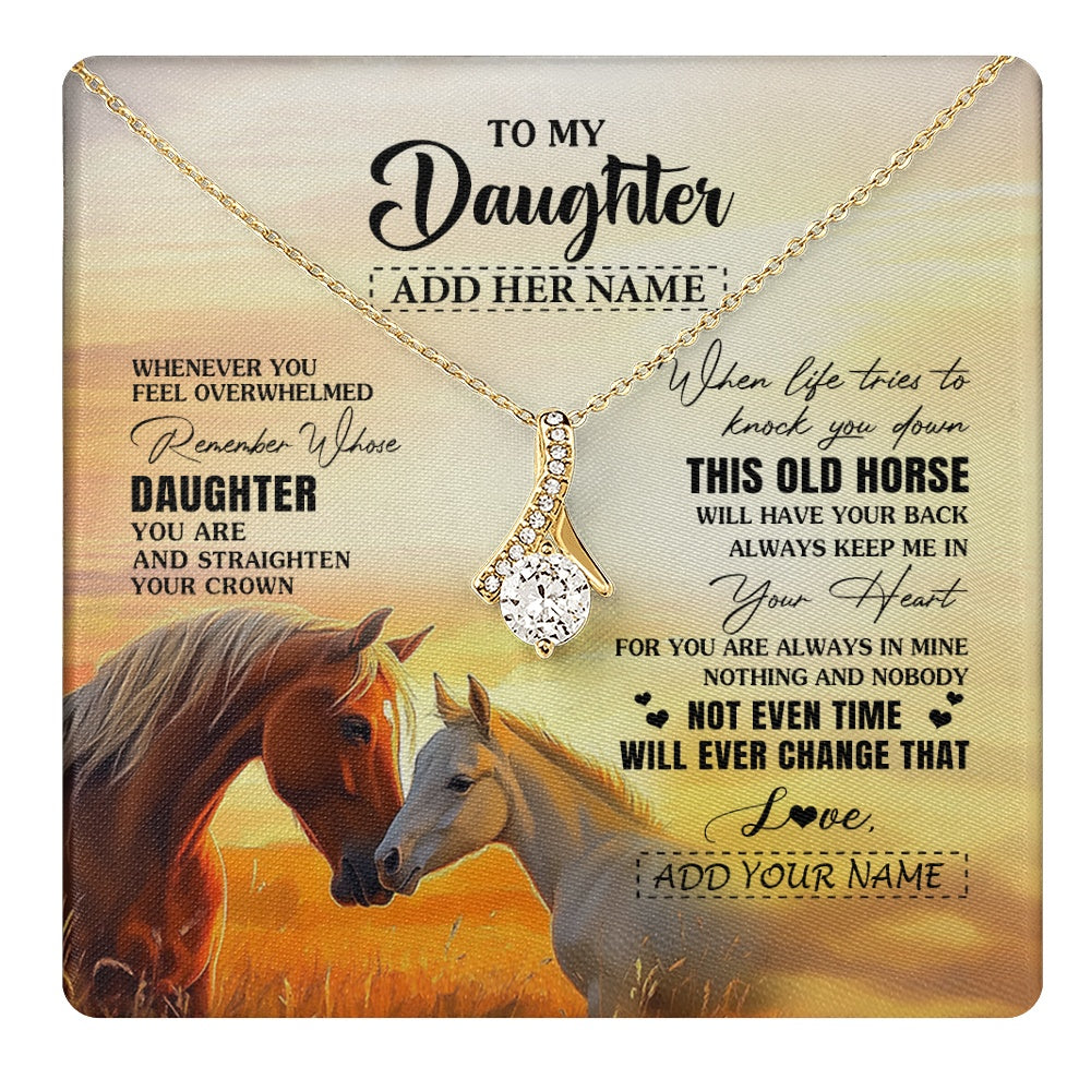 Alluring Beauty Necklace 18K Yellow Gold Finish | 1 | Personalized To My Daughter Gifts Necklace From Mom Dad Whenever Horse Unique Birthday Gifts For Daughter Graduation Christmas Custom Gift Box Message Card | teecentury.myshopify
