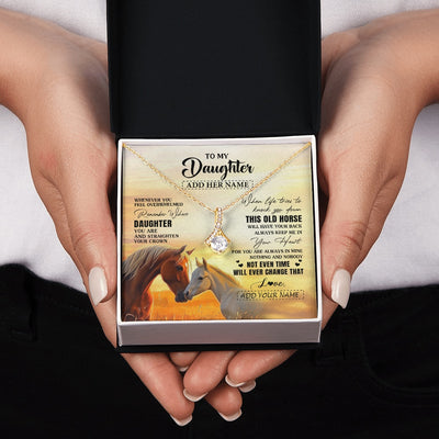 Alluring Beauty Necklace 18K Yellow Gold Finish | 2 | Personalized To My Daughter Gifts Necklace From Mom Dad Whenever Horse Unique Birthday Gifts For Daughter Graduation Christmas Custom Gift Box Message Card | teecentury.myshopify