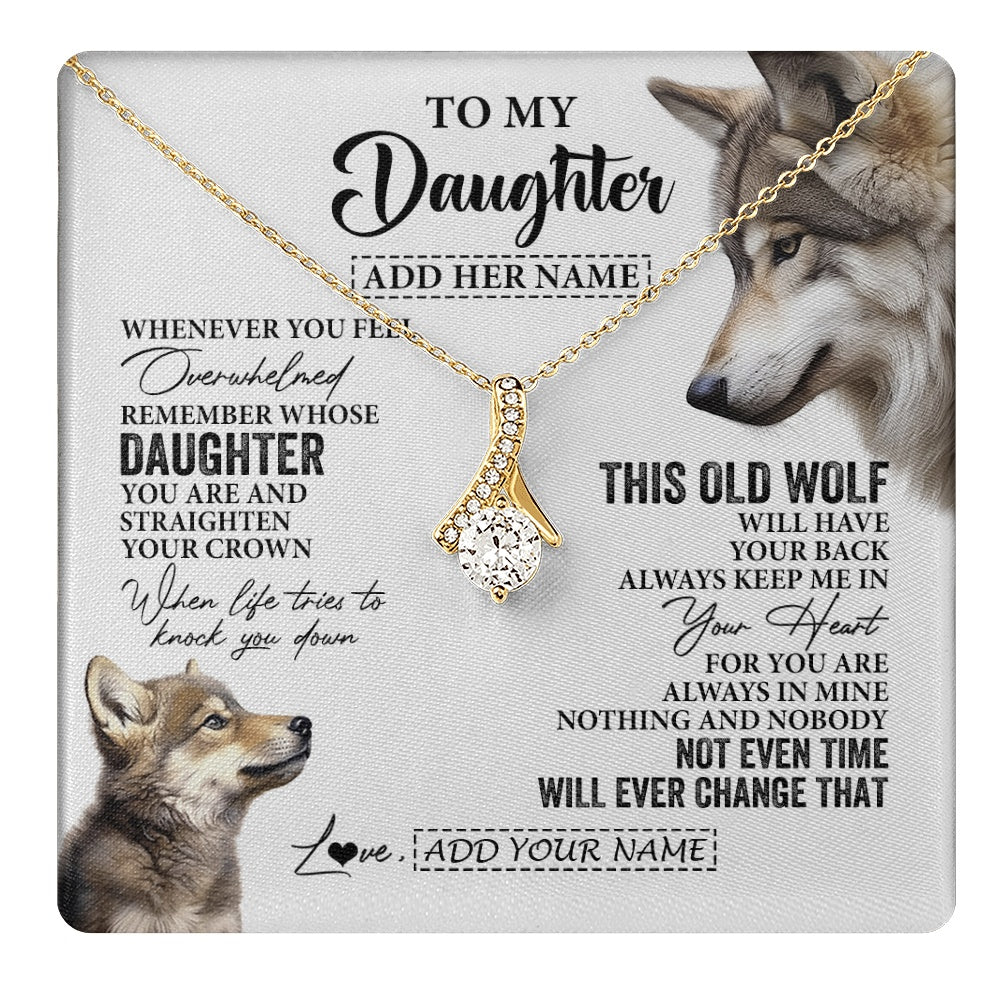 Alluring Beauty Necklace 18K Yellow Gold Finish | 1 | Personalized To My Daughter Gifts Necklace From Mom Dad Whenever Wolf Unique Birthday Gifts For Daughter Graduation Christmas Custom Gift Box Message Card | https://teecentury.