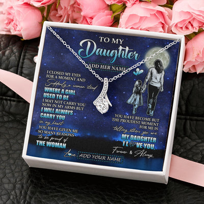 Alluring Beauty Necklace 14K White Gold Finish | 2 | Personalized To My Daughter Gifts Necklace From Mom Mother I Closed My Eyes For A Moment Daughter Birthday Graduation Christmas Custom Gift Box Message Card | teecentury.myshopify
