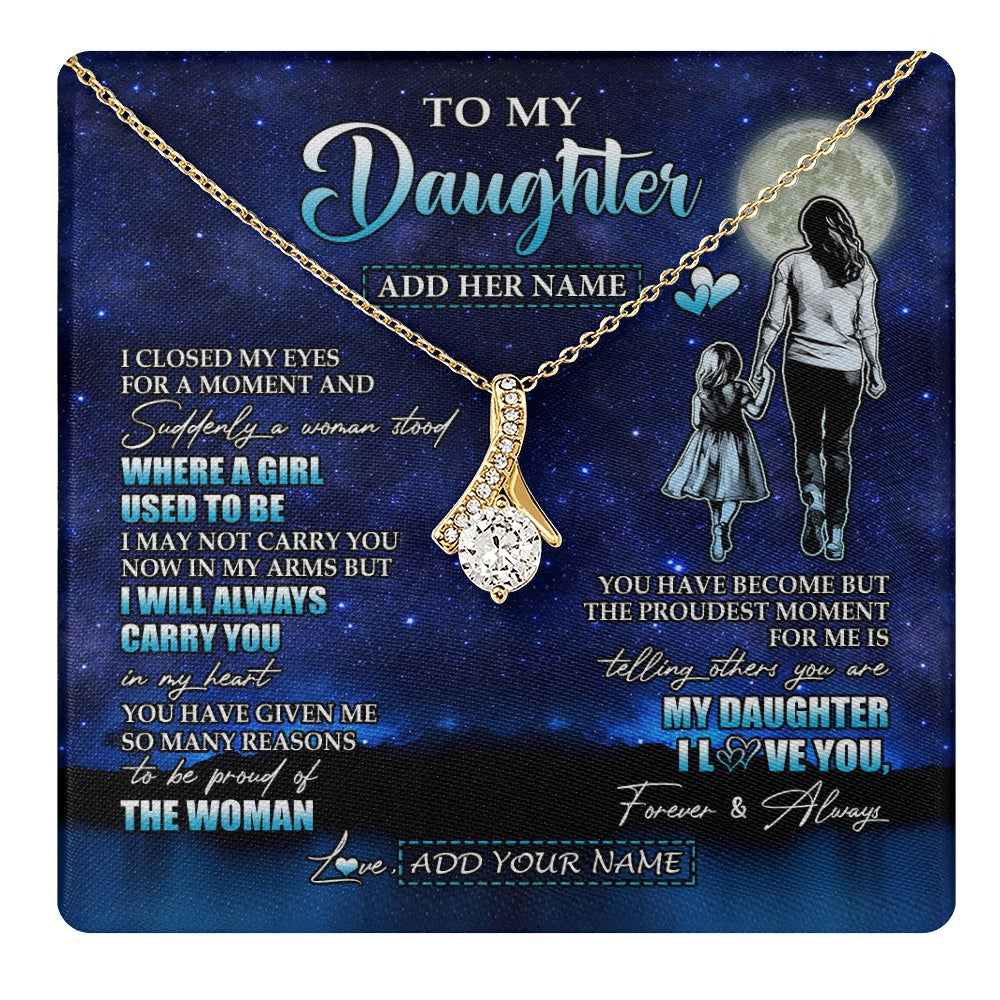 Alluring Beauty Necklace 18K Yellow Gold Finish | 1 | Personalized To My Daughter Gifts Necklace From Mom Mother I Closed My Eyes For A Moment Daughter Birthday Graduation Christmas Custom Gift Box Message Card | teecentury.myshopify