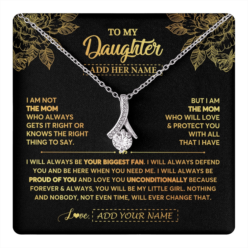 Alluring Beauty Necklace 14K White Gold Finish | 1 | Personalized To My Daughter Gifts Necklace From Mom Mother Meaningful Family Jewelry Birthday Gifts For Daughter Christmas Custom Gift Box Message Card | https://teecentury.