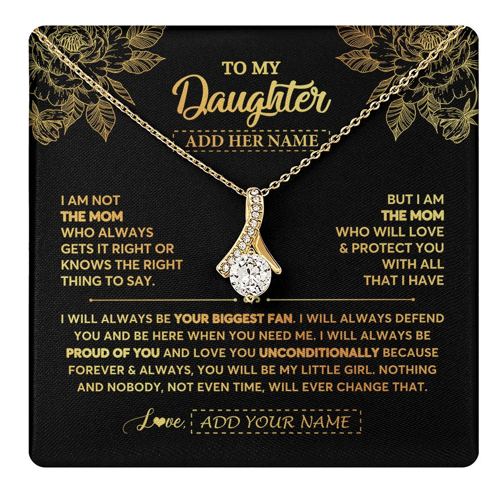 Alluring Beauty Necklace 18K Yellow Gold Finish | 1 | Personalized To My Daughter Gifts Necklace From Mom Mother Meaningful Family Jewelry Birthday Gifts For Daughter Christmas Custom Gift Box Message Card | https://teecentury.