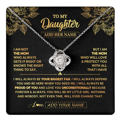 Love Knot Necklace 14K White Gold Finish | 1 | Personalized To My Daughter Gifts Necklace From Mom Mother Meaningful Family Jewelry Birthday Gifts For Daughter Christmas Custom Gift Box Message Card | https://teecentury.