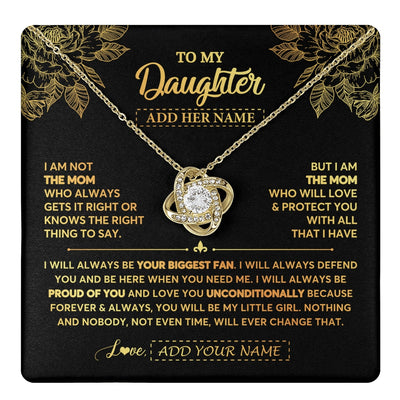 Love Knot Necklace 18K Yellow Gold Finish | 1 | Personalized To My Daughter Gifts Necklace From Mom Mother Meaningful Family Jewelry Birthday Gifts For Daughter Christmas Custom Gift Box Message Card | https://teecentury.
