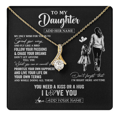 Alluring Beauty Necklace 18K Yellow Gold Finish | 1 | Personalized To My Daughter Gifts Necklace From Mom Mother My Only Wish For You Daughter Birthday Gifts Graduation Christmas Customized Gift Box Message Card | teecentury.myshopify