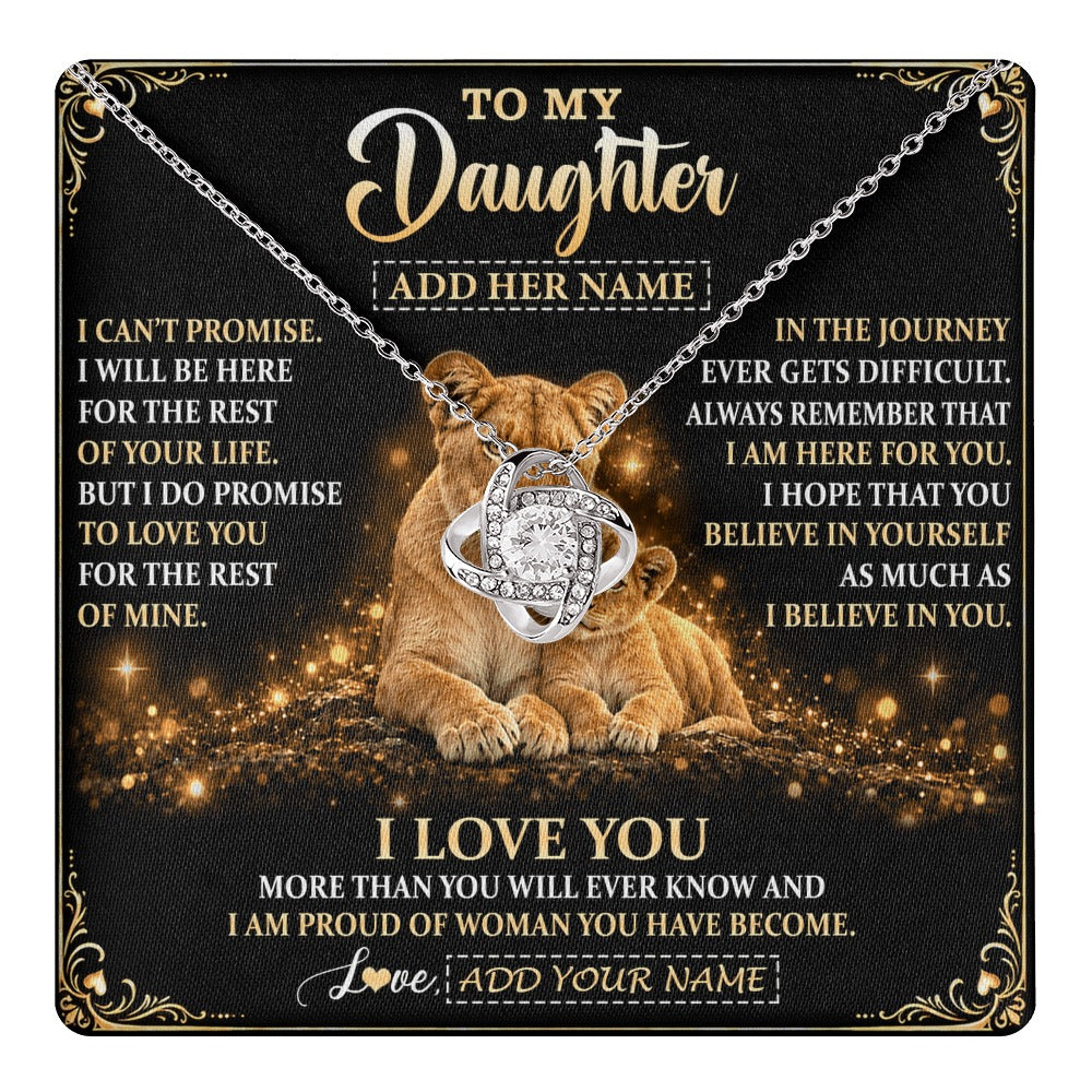 Love Knot Necklace 14K White Gold Finish | 1 | Personalized To My Daughter Gifts Necklace From Mom Mother To Daughter Birthday Gifts Love You Forever Lion Graduation Christmas Custom Gift Box Message Card | https://teecentury.