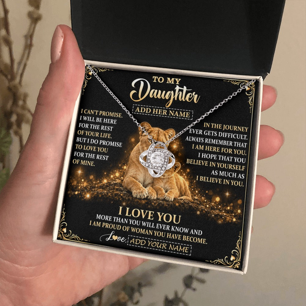 Love Knot Necklace 14K White Gold Finish | 2 | Personalized To My Daughter Gifts Necklace From Mom Mother To Daughter Birthday Gifts Love You Forever Lion Graduation Christmas Custom Gift Box Message Card | https://teecentury.