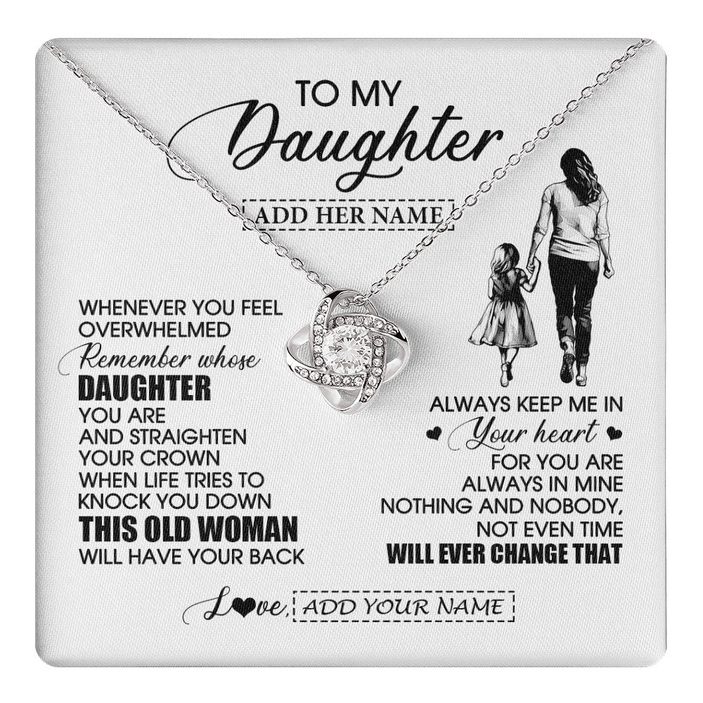 Love Knot Necklace 14K White Gold Finish | 1 | Personalized To My Daughter Gifts Necklace From Mom Mother Whenever Woman Unique Birthday Gifts For Daughter Graduation Christmas Custom Gift Box Message Card | teecentury.myshopify