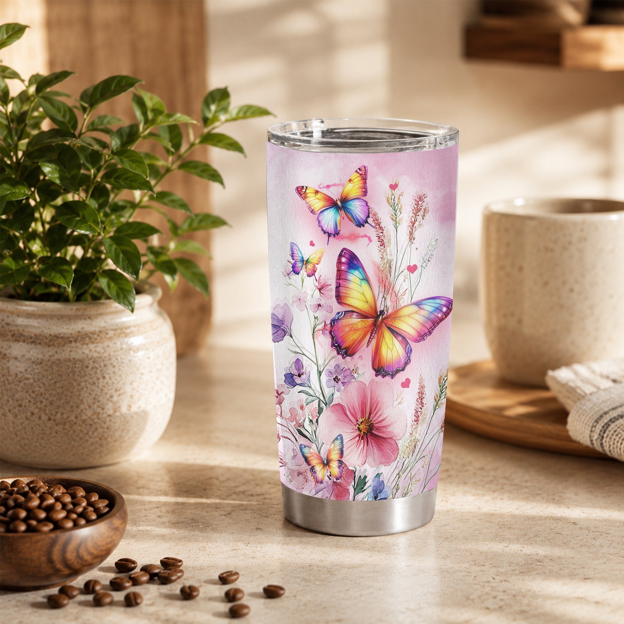 Personalized To My Daughter Gifts Tumbler From Mom Dad Mother I Wish You The Strength Butterfly Daughter Birthday Gifts Christmas Custom Stainless Steel Travel Mug | teecentury