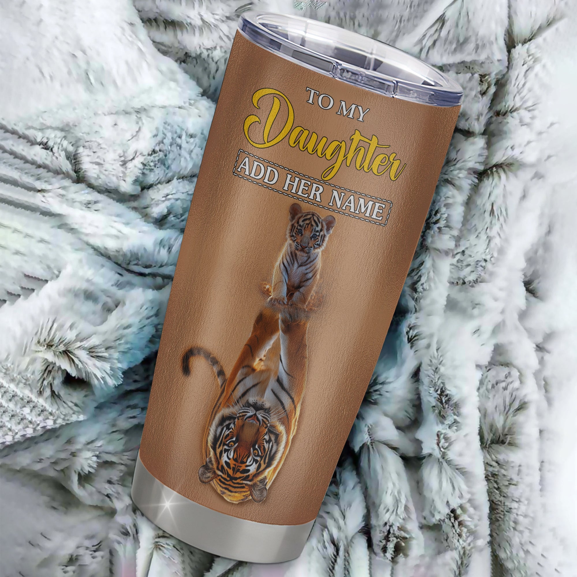 Personalized To My Daughter Gifts Tumbler From Mom Dad Mother I Wish You The Strength Tiger Daughter Birthday Gifts Christmas Graduation Custom Stainless Steel Mug | teecentury