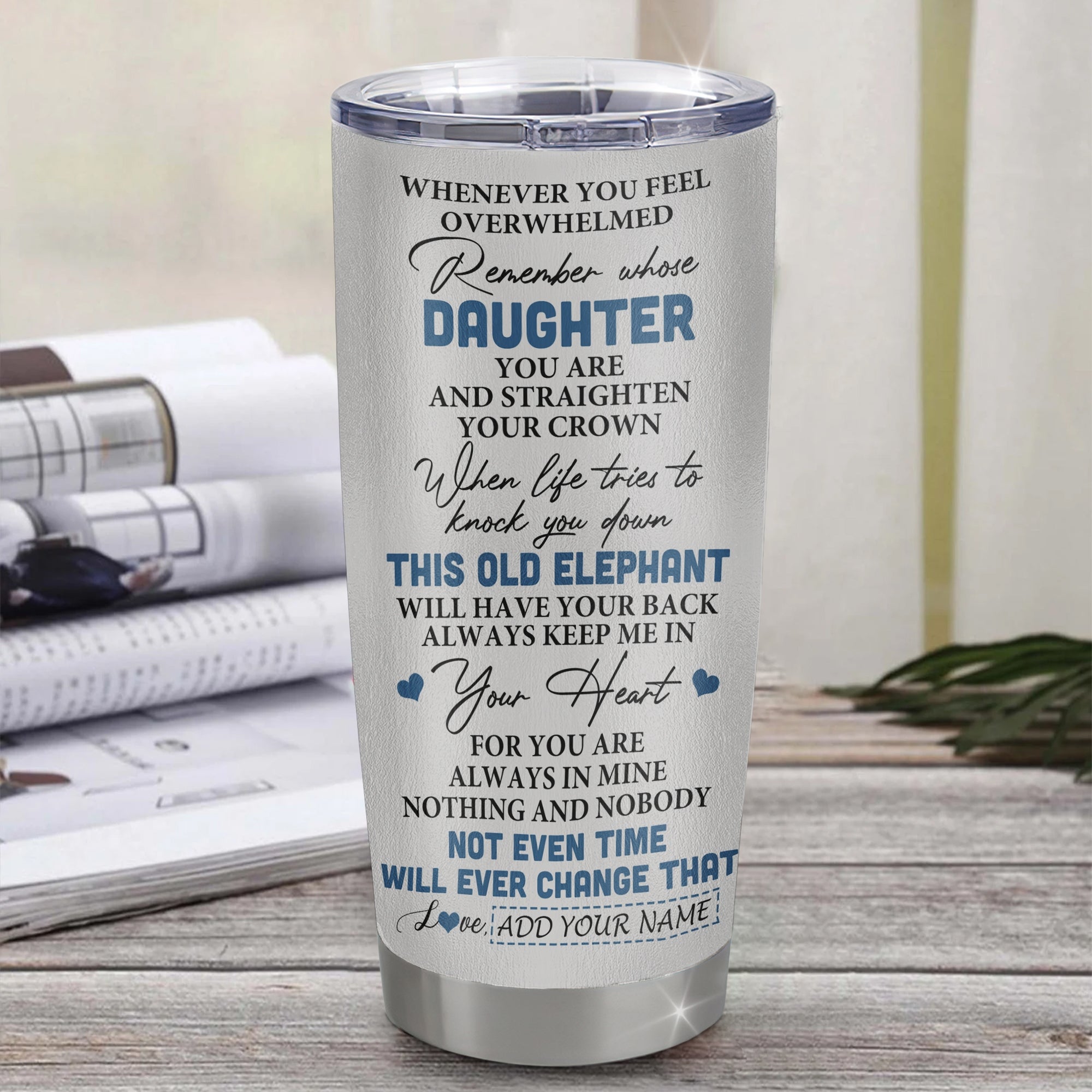 Personalized To My Daughter Gifts Tumbler From Mom Dad Whenever Elephant Unique Birthday Gifts For Daughter Graduation Christmas Custom Stainless Steel Cup Travel Mug | teecentury