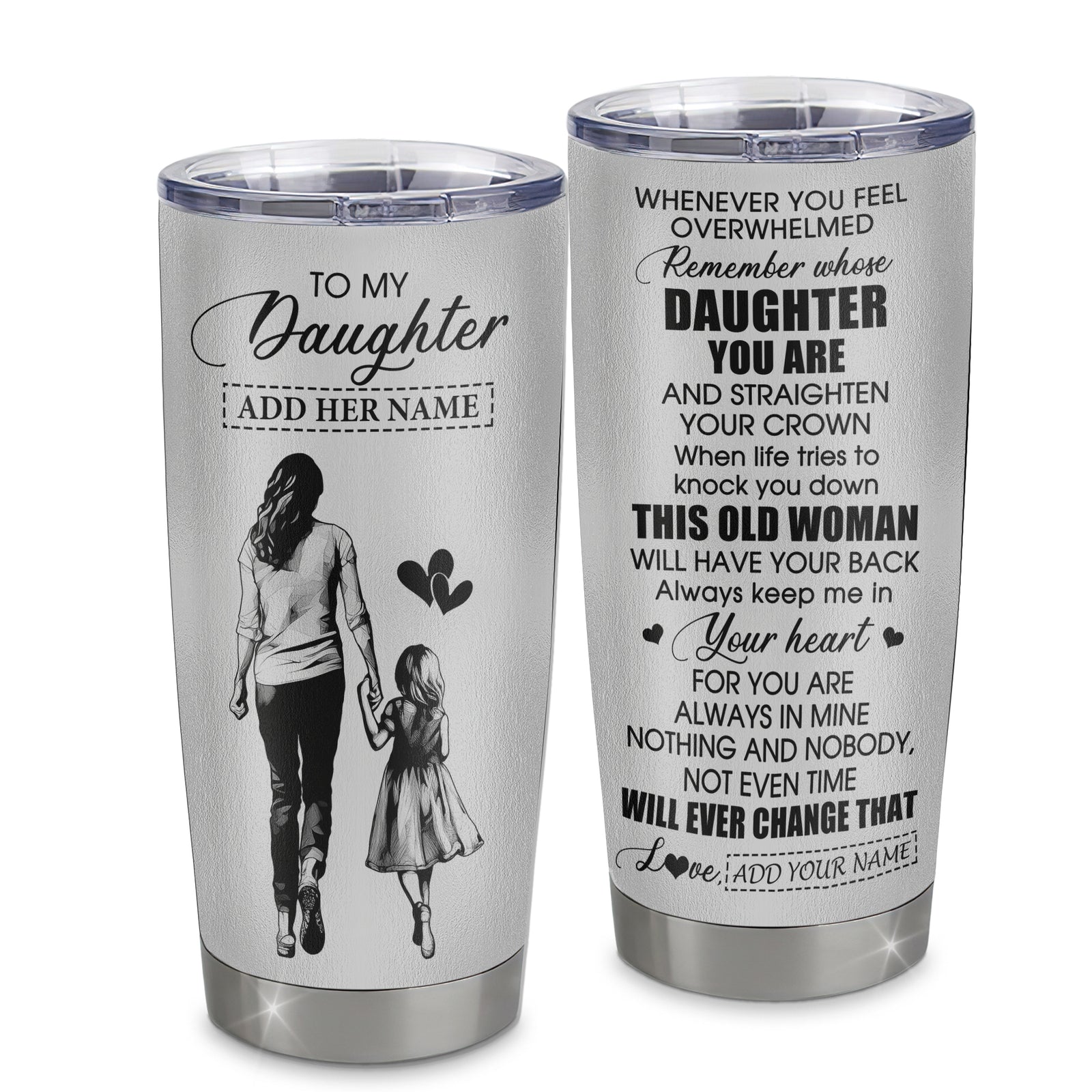 Personalized To My Daughter Gifts Tumbler From Mom Mother Whenever Woman Unique Birthday Gifts For Daughter Graduation Christmas Custom Stainless Steel Cup Travel Mug | teecentury