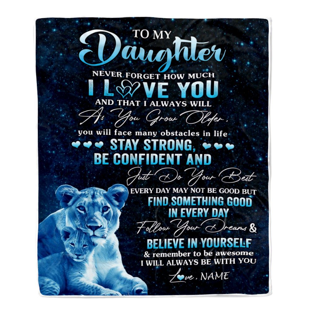Personalized To My Daughter I Love You Forever Blanket From Mom Mother Lion Daughter Birthday Gifts Graduation Christmas Customized Fleece Blanket | teecentury