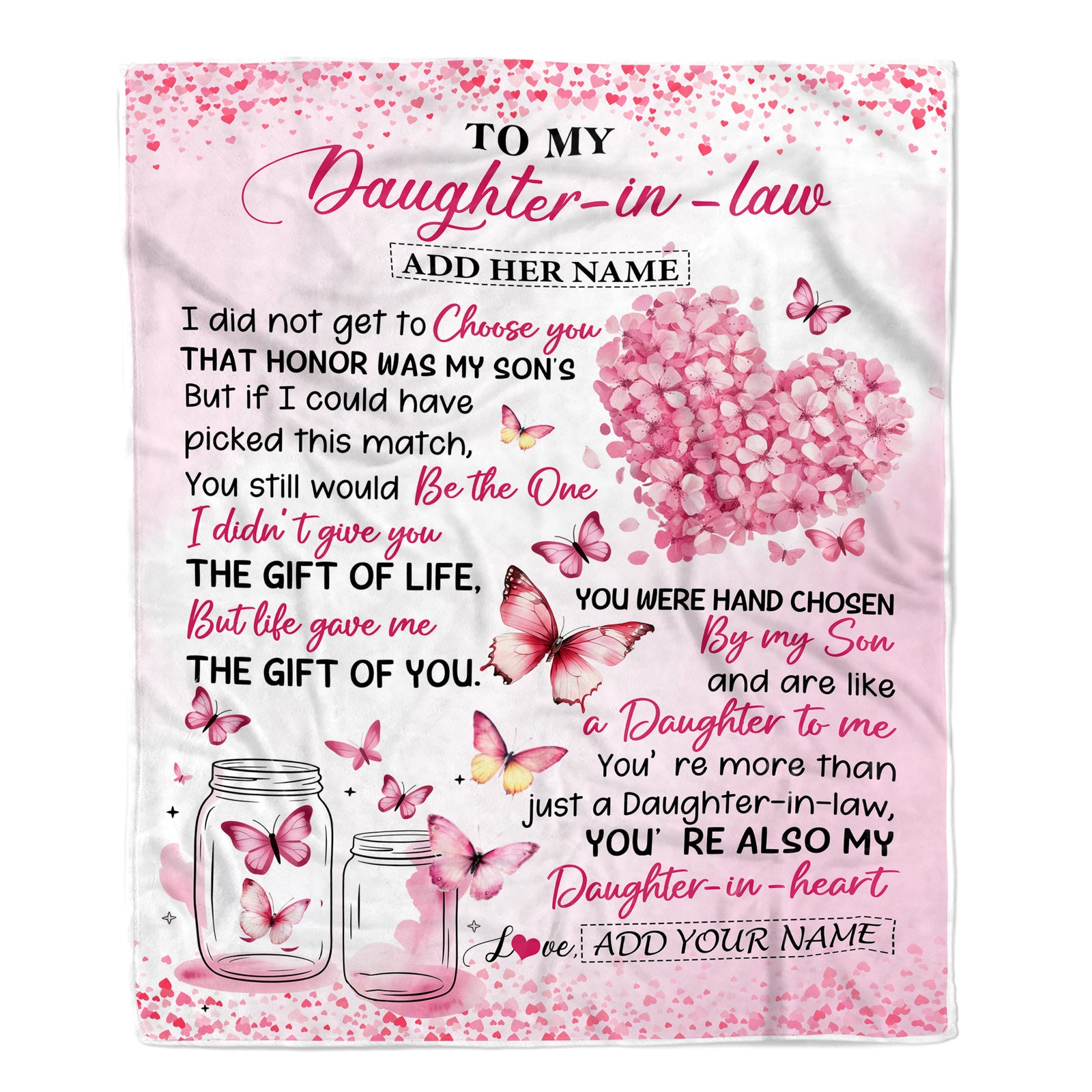 Personalized To My Daughter In Law Gifts Blanket From Mom Mothers Day Gifts For Future Daughter In Law Women Birthday Wedding Present Custom Fleece Blanket | teecentury
