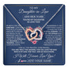 Interlocking Hearts Necklace Stainless Steel & Rose Gold Finish | 1 | Personalized To My Daughter In Law Gifts Necklace From Mother In Law Bonus Daughter In Law Honor Pendant Jewelry Birthday Customized Gift Box Message Card | teecentury