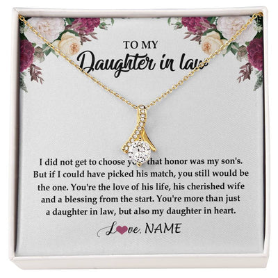 Alluring Beauty Necklace 18K Yellow Gold Finish | Personalized To My Daughter In Law Necklace from Stepmom Stepmother You're More Than Just A Daughter In Law Birthday Jewelry Customized Gift Box Message Card | teecentury