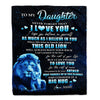 Personalized To My Daughter Lion Blanket From Dad Father Never Forget I Love You Daughter Birthday Graduation Christmas Customized Fleece Throw Blanket | teecentury