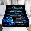 Personalized To My Daughter Lion Blanket From Dad Father Never Forget I Love You Daughter Birthday Graduation Christmas Customized Fleece Throw Blanket | teecentury