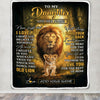 Personalized To My Daughter Lion Blanket From Dad Father Never Forget That I Love You Daughter Birthday Gifts Graduation Christmas Customized Fleece Blanket | teecentury
