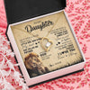 Forever Love Necklace 18K Yellow Gold Finish | Personalized To My Daughter Lion Necklace From Dad Father I'll Stay There Forever Daughter Birthday Graduation Christmas Customized Gift Box Message Card | teecentury