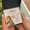 Love Knot Necklace 18K Yellow Gold Finish | 2 | Personalized To My Daughter Necklace From Dad Daddy Father Never Feel You Are Alone Lion Daughter Birthday Graduation Christmas Customized Message Card | teecentury