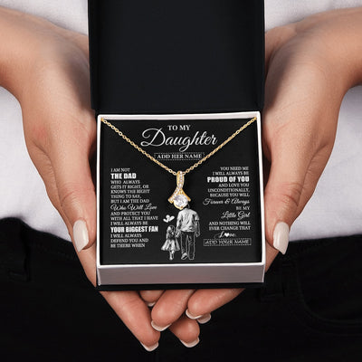 Alluring Beauty Necklace 18K Yellow Gold Finish | 2 | Personalized To My Daughter Necklace From Dad Father Biggest Fan Birthday Gifts For Daughter From Dad Daughter Christmas Custom Gift Box Message Card | teecentury.myshopify