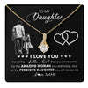Alluring Beauty Necklace 18K Yellow Gold Finish | 1 | Personalized To My Daughter Necklace From Dad Father I Love You Little Girl Daughter Birthday Graduation Christmas Jewelry Customized Gift Box Message Card | teecentury