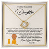 Love Knot Necklace 18K Yellow Gold Finish | 1 | Personalized To My Daughter Necklace From Dad Father I'M Proud To Be Your Father Lion Daughter Birthday Graduation Christmas Customized Gift Box Message Card | teecentury