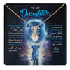 Alluring Beauty Necklace 18K Yellow Gold Finish | 1 | Personalized To My Daughter Necklace From Dad Father Never Forget I Love You Lion Daughter Jewelry Birthday Graduation Christmas Customized Message Card | teecentury