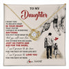 Love Knot Necklace 18K Yellow Gold Finish | 1 | Personalized To My Daughter Necklace From Dad Father Promise To Love You Daughter Birthday Jewelry Graduation Christmas Customized Gift Box Message Card | teecentury