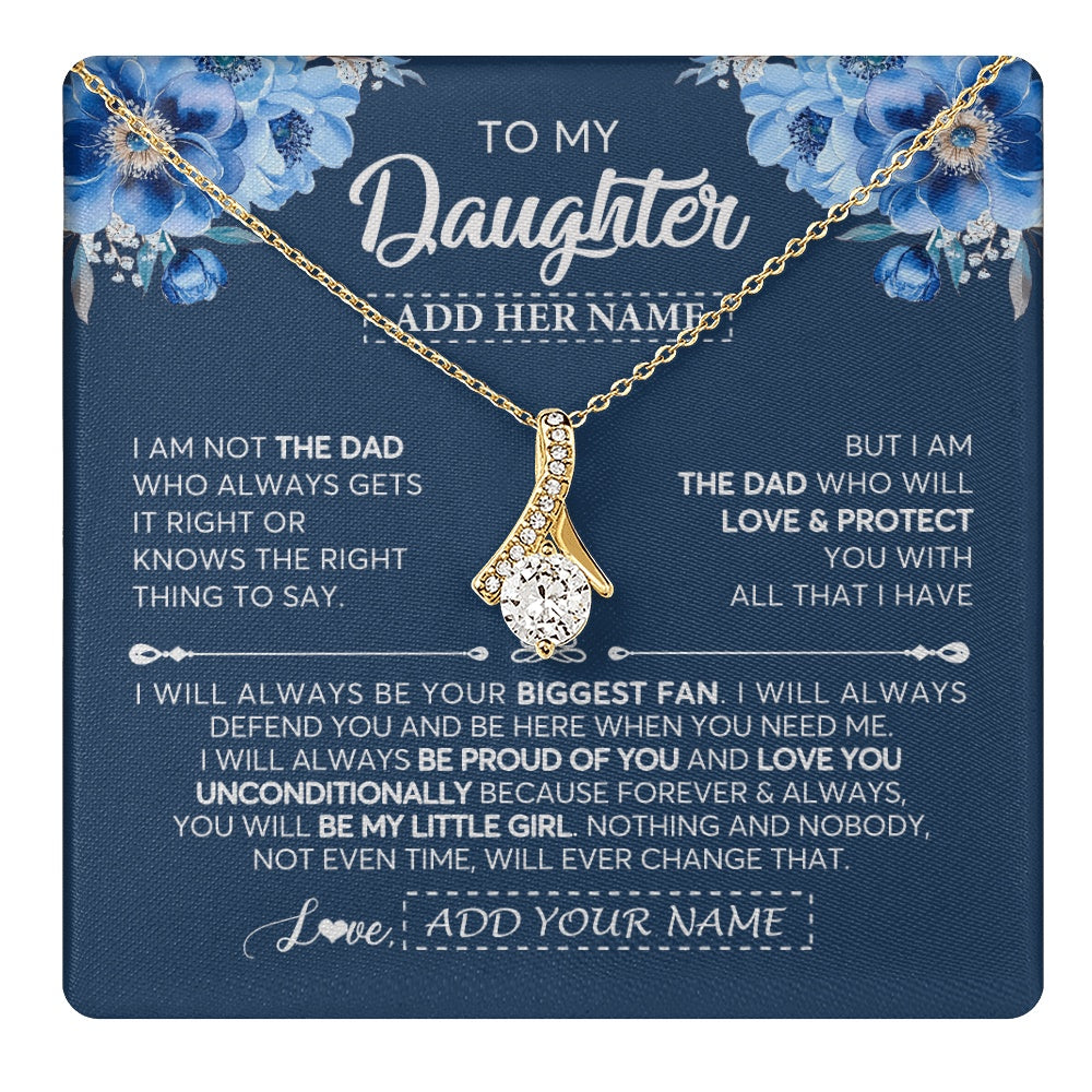 Alluring Beauty Necklace 18K Yellow Gold Finish | 1 | Personalized To My Daughter Necklace From Dad Father Proud Of You Birthday Gifts For Daughter Jewelry Gifts Christmas Custom Gift Box Message Card | https://teecentury.