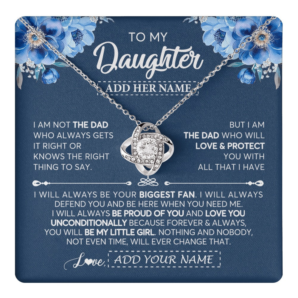 Love Knot Necklace 14K White Gold Finish | 1 | Personalized To My Daughter Necklace From Dad Father Proud Of You Birthday Gifts For Daughter Jewelry Gifts Christmas Custom Gift Box Message Card | https://teecentury.