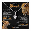 Alluring Beauty Necklace 14K White Gold Finish | 1 | Personalized To My Daughter Necklace From Dad Father You Will Never Lose Lion Daughter Birthday Gifts Graduation Christmas Customized Gift Box Message Card | teecentury