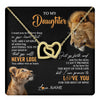 Interlocking Hearts Necklace 18K Yellow Gold Finish | 1 | Personalized To My Daughter Necklace From Dad Father You Will Never Lose Lion Daughter Birthday Gifts Graduation Christmas Customized Gift Box Message Card | teecentury