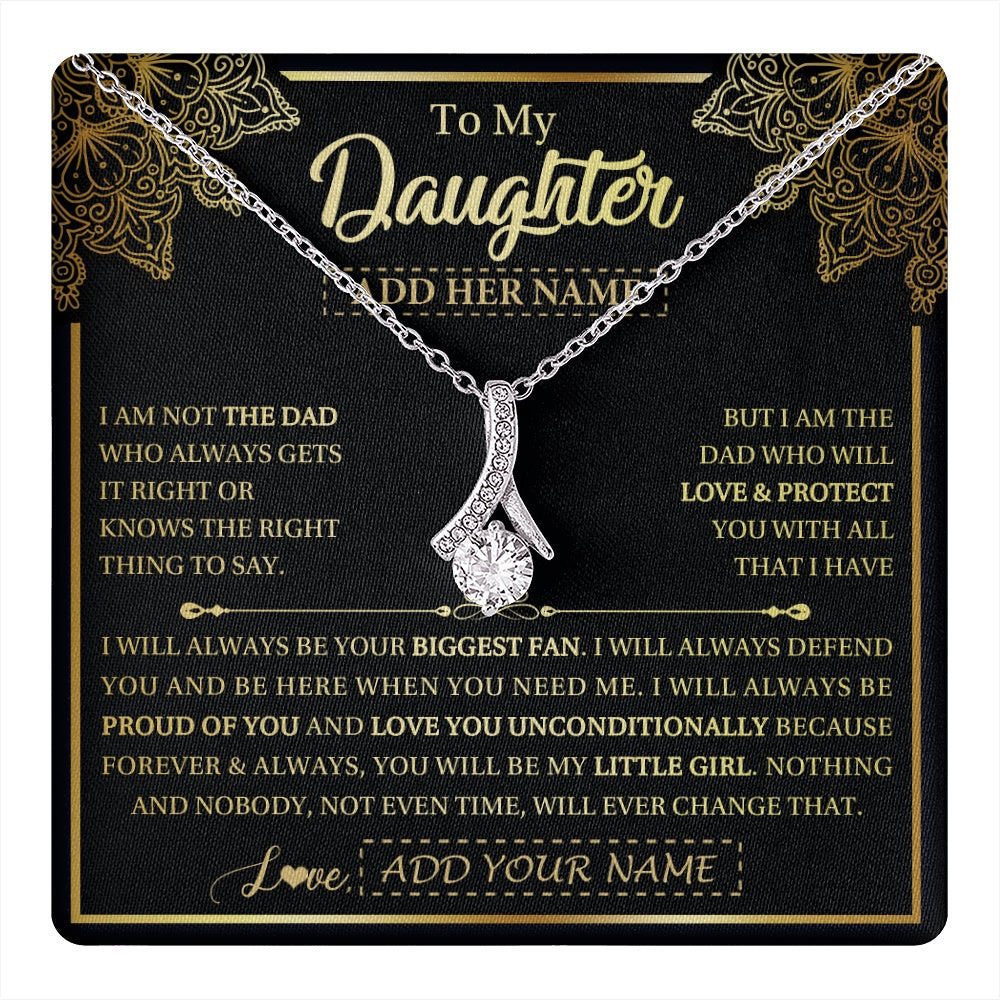 Alluring Beauty Necklace 14K White Gold Finish | 1 | Personalized To My Daughter Necklace From Dad Father Your Biggest Fan Birthday Gifts For Daughter Gifts Christmas Jewelry Custom Gift Box Message Card | teecentury.myshopify