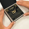 Interlocking Hearts Necklace 18K Yellow Gold Finish | 2 | Personalized To My Daughter Necklace From Dad Father Your Biggest Fan Birthday Gifts For Daughter Gifts Christmas Jewelry Custom Gift Box Message Card | teecentury.myshopify