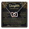Interlocking Hearts Necklace Stainless Steel & Rose Gold Finish | 1 | Personalized To My Daughter Necklace From Dad Father Your Biggest Fan Birthday Gifts For Daughter Gifts Christmas Jewelry Custom Gift Box Message Card | teecentury.myshopify