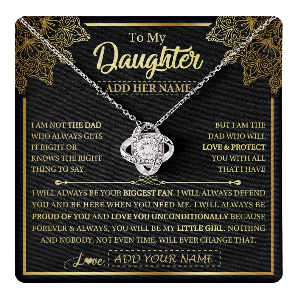 Love Knot Necklace 14K White Gold Finish | 1 | Personalized To My Daughter Necklace From Dad Father Your Biggest Fan Birthday Gifts For Daughter Gifts Christmas Jewelry Custom Gift Box Message Card | teecentury.myshopify