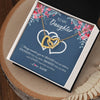 Interlocking Hearts Necklace 18K Yellow Gold Finish | Personalized To My Daughter Necklace From Dad Mom Braver Stronger Smarter Loved Daughter Jewelry Birthday Graduation Christmas Customized Message Card | teecentury
