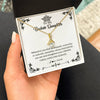 Alluring Beauty Necklace 18K Yellow Gold Finish | Personalized To My Daughter Necklace From Dad Mom I Will Love You Always Daughter Jewelry Birthday Graduation Christmas Customized Message Card | teecentury