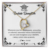 Forever Love Necklace 18K Yellow Gold Finish | Personalized To My Daughter Necklace From Dad Mom I Will Love You Always Daughter Jewelry Birthday Graduation Christmas Customized Message Card | teecentury