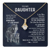 Alluring Beauty Necklace 18K Yellow Gold Finish | 1 | Personalized To My Daughter Necklace From Dad Mom Mother Never Feel You Are Alone Wolf Daughter Birthday Graduation Christmas Customized Gift Box Message Card | teecentury