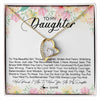 Forever Love Necklace 18K Yellow Gold Finish | Personalized To My Daughter Necklace From Dad Mom Mother To This Beautiful Girl Daughter Jewelry Birthday Graduation Christmas Customized Gift Box Message Card | teecentury