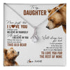 Alluring Beauty Necklace 14K White Gold Finish | 1 | Personalized To My Daughter Necklace From Dad Mom Never Forget That I Love You Bear Daughter Birthday Graduation Christmas Customized Gift Box Message Card | teecentury