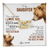 Interlocking Hearts Necklace 18K Yellow Gold Finish | 1 | Personalized To My Daughter Necklace From Dad Mom Never Forget That I Love You Bear Daughter Birthday Graduation Christmas Customized Gift Box Message Card | teecentury