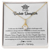 Alluring Beauty Necklace 18K Yellow Gold Finish | Personalized To My Daughter Necklace From Dad Mom Straighten Your Crown Daughter Jewelry Birthday Graduation Christmas Customized Gift Box Message Card | teecentury