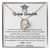 Forever Love Necklace 18K Yellow Gold Finish | Personalized To My Daughter Necklace From Dad Mom Straighten Your Crown Daughter Jewelry Birthday Graduation Christmas Customized Gift Box Message Card | teecentury
